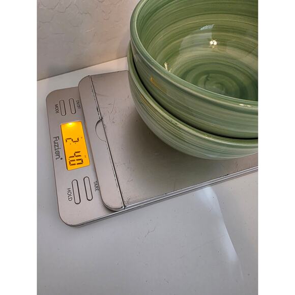 TABLETOPS GALLERY Green Swirl MONTEREY Soup Cereal Bowl Set of 2 - Picture 9 of 9